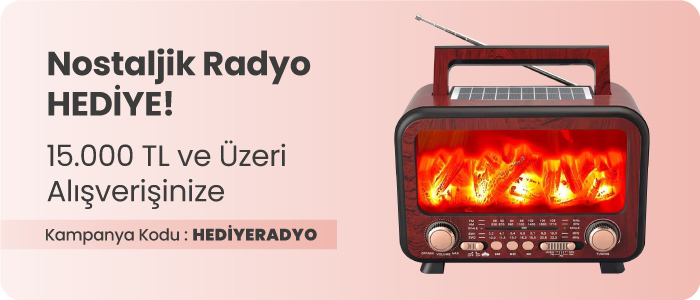 15.000 TL ve Üzeri Alışverişinize Nostaljik Radyo Hediye!