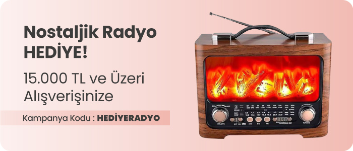 15.000 TL ve Üzeri Alışverişinize Nostaljik Radyo Hediye!