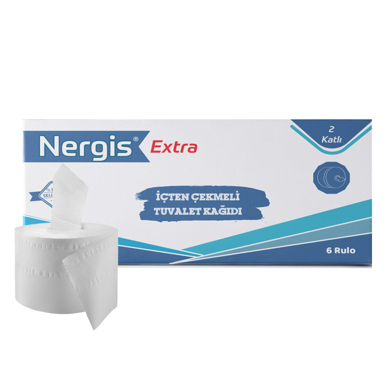 Nergis İçten Çekmeli Tuvalet Kağıdı 5.2 kg 6'lı 180 mt resmi