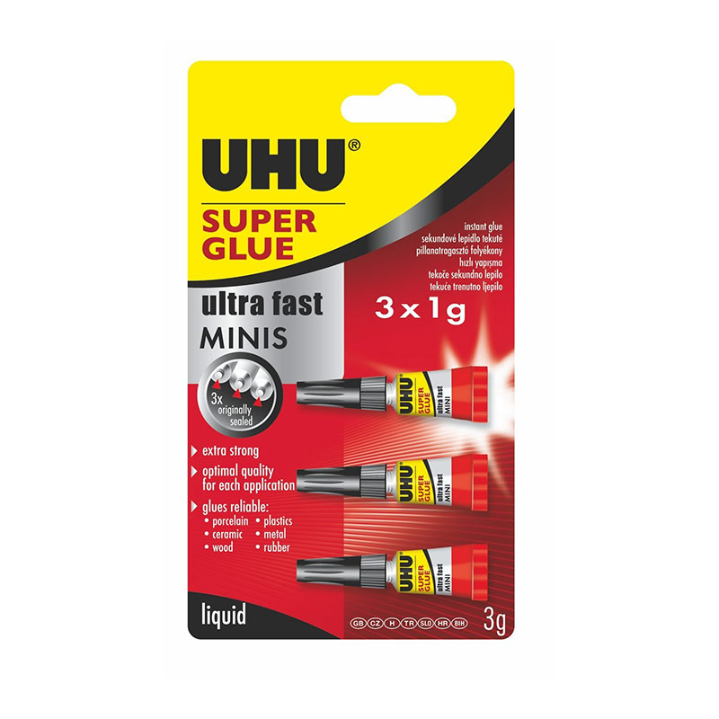 Uhu Süper Glue 3'lü Mini Japon Yapıştırıcı 3 x 1 gr resmi
