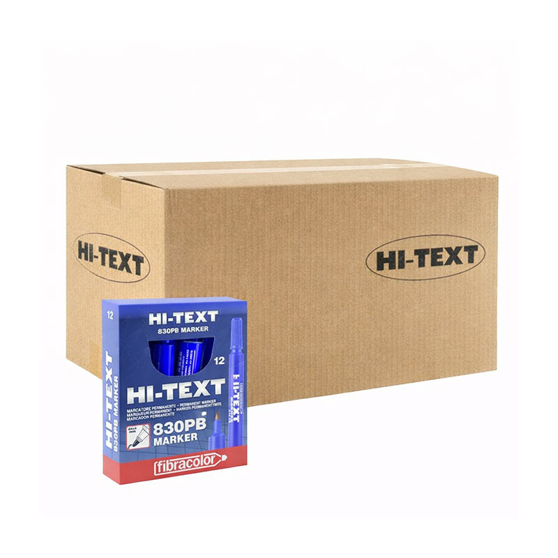Hi-Text 830-PB Permanent Koli Kalemi Yuvarlak Uçlu - Mavi (432 Adet) resmi