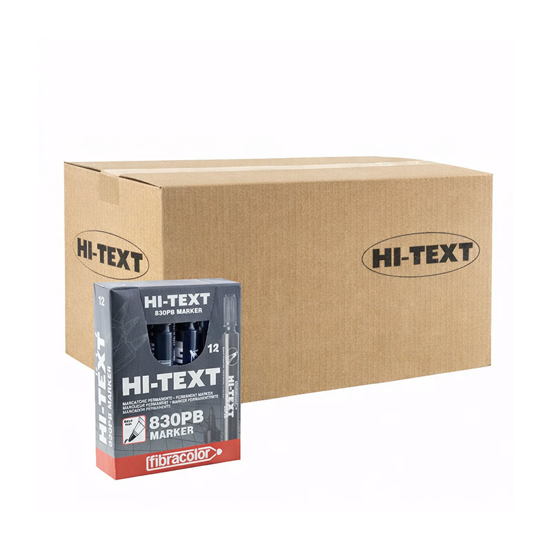 Hi-Text 830-PB Permanent Koli Kalemi Yuvarlak Uçlu -  Siyah (432 Adet) resmi