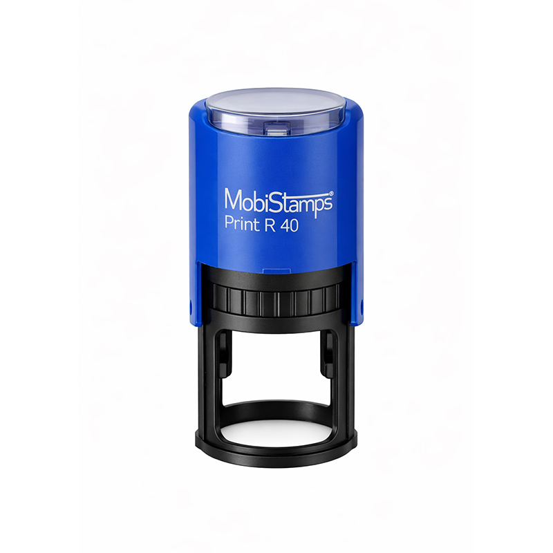Mobi Stamps R-40 Otomatik Yuvarlak Kaşe Mavi Keçe resmi