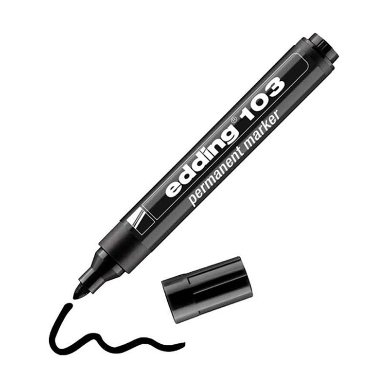 Edding E-103 Permanent Marker Yuvarlak Uç Siyah resmi