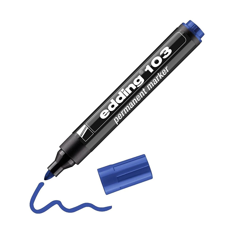 Edding E-103 Permanent Marker Yuvarlak Uç Mavi resmi