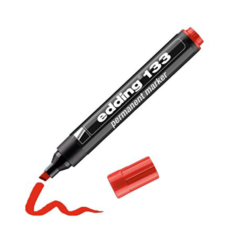 Edding E-133 Permanent Marker Kesik Uç Kırmızı resmi