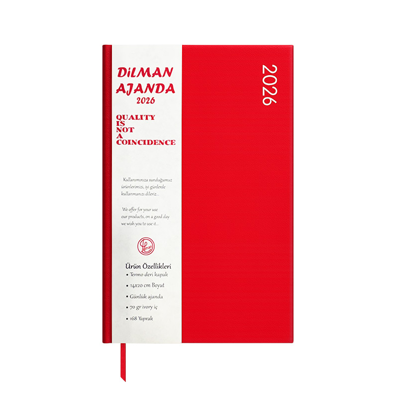 Dilman 2026 Günlük Ajanda Sırtlı Termo Deri 14x20 cm 168 Yaprak resmi
