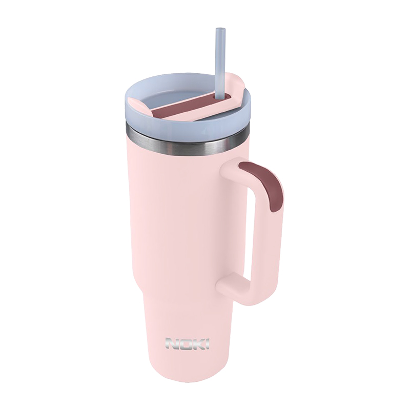 Noki Tumbler Pipetli Çelik Termos Bardak 1200 ml Pembe resmi