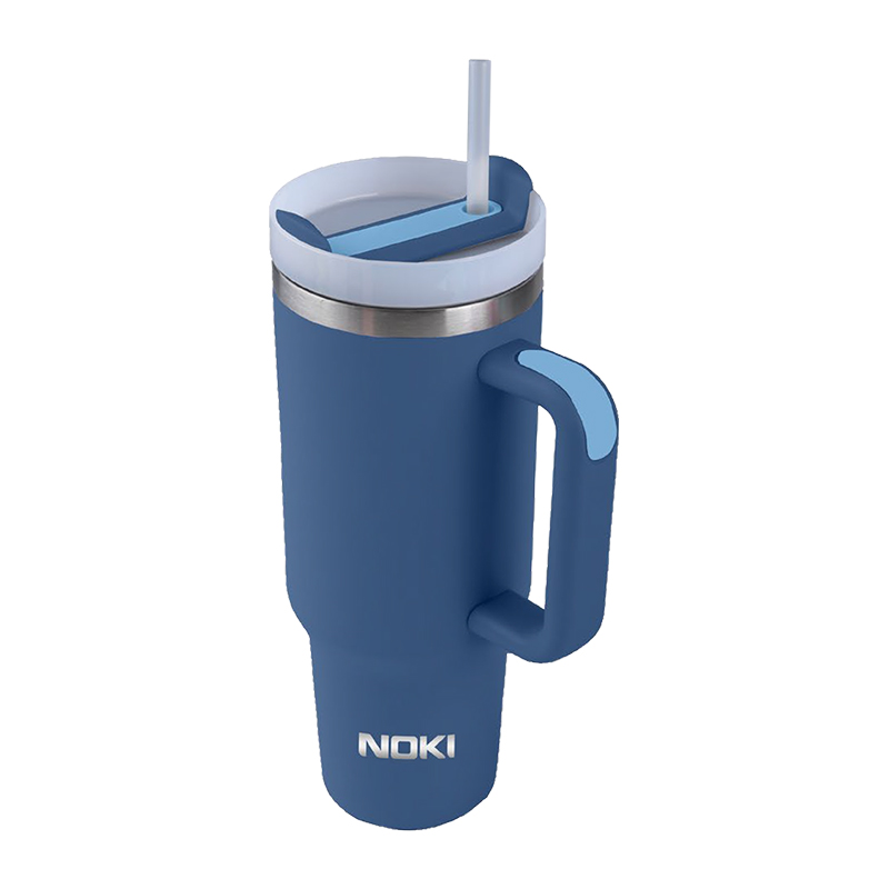 Noki Tumbler Pipetli Çelik Termos Bardak 1200 ml Lacivert resmi