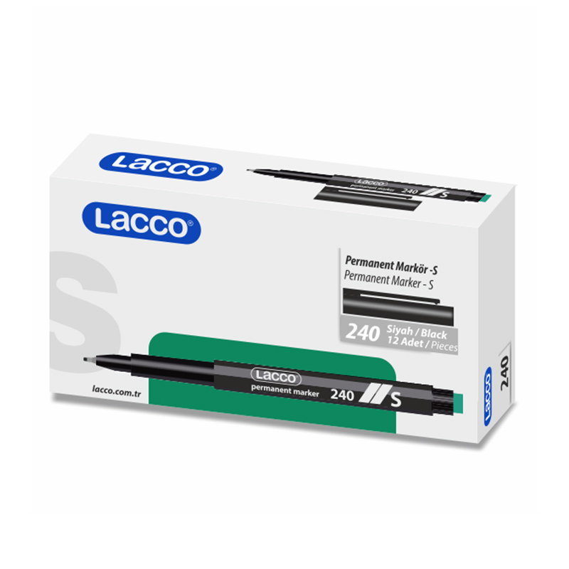 Lacco 240 Asetat Kalemi Silgili 0.3 mm Siyah (12 Adet) resmi