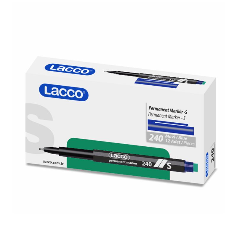 Lacco 240 Asetat Kalemi Silgili 0.3 mm Mavi (12 Adet) resmi