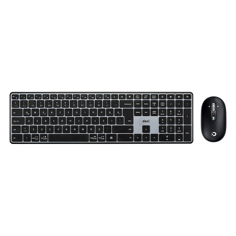 DAXİ MK-450 Klavye Kablosuz Set Bluetooth WiFi Q TR Scissor - Switch + Flying Whell 3200DPI Siyah resmi