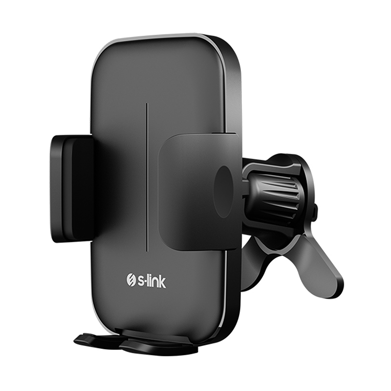 S-link SL-AT89 Universal Ayarlanabilir Klima Izgara Üzeri Araç Telefon Tutucu Siyah resmi