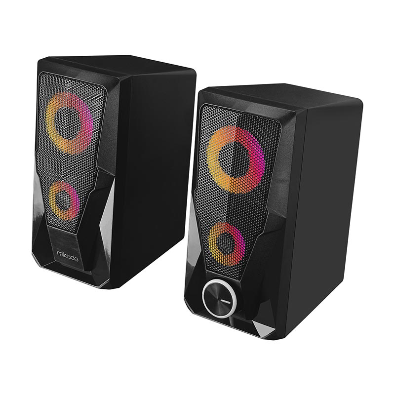 Mikado MD-336 2.0 6 Watt RGB Ledli Multimedia USB Speaker Hoparlör Siyah resmi