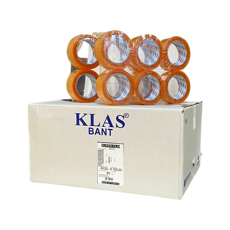 Klas Rocktape Koli Bandı Hotmelt 45 mm x 100 m - Şeffaf  (60 Adet) resmi