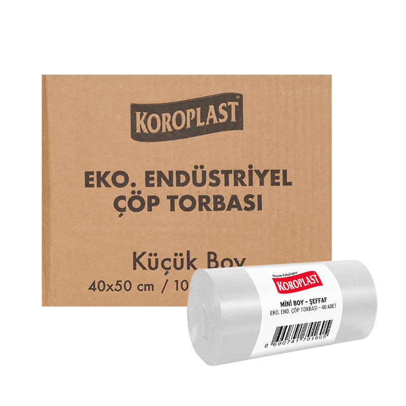 Koroplast Çöp Torbası Küçük Boy 40 x 50 cm 40 Adet - Şeffaf (50 Adet) resmi