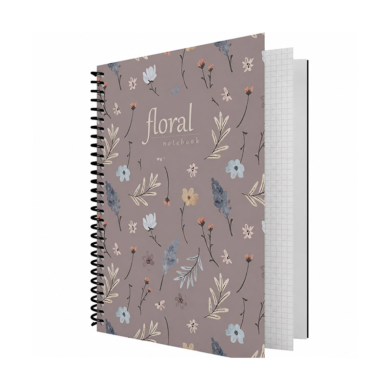 Dilman Kraf Çiçekli Defter Spiralli 16x22 cm 100 Yaprak Kareli resmi