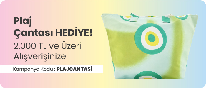 2.000 TL ve Üzeri Alışverişinize Plaj Çantası Hediye!