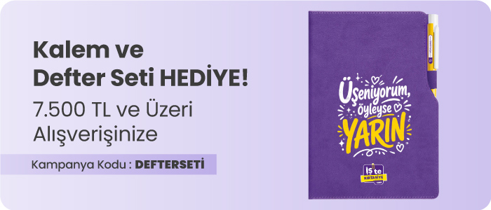 7.500 TL ve Üzeri Alışverişinize Kalem ve Defter Seti Hediye!
