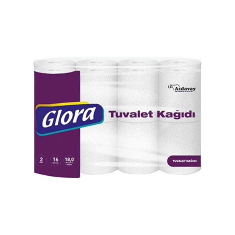 Glora Ev Tipi Tuvalet Kağıdı Çift Katlı 16lı Paket resmi