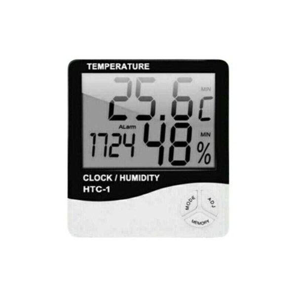 Clock Dijital Nem ve Sıcaklık Ölçer Saat Htc-2