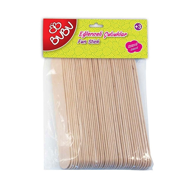 Bu-Bu Eğlenceli Çubuklar Naturel 15x1,8Cm 40 lı  Uzun resmi