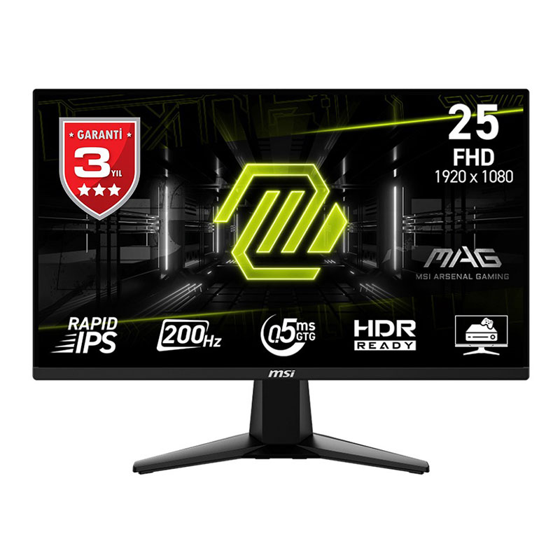 MSI MAG 255F E20 24.5 İnç 200Hz 0.5ms Rapid IPS Full HD Oyuncu Monitörü resmi