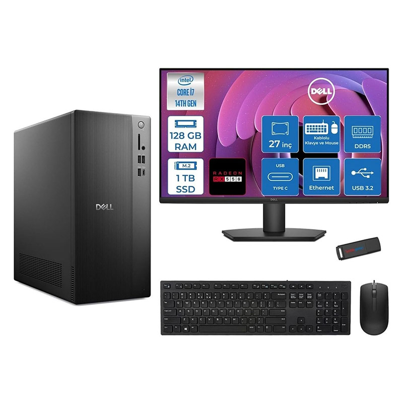 Dell Tower QVT1260 Intel Core i5-14500 16GB 512GB SSD Ubuntu Masaüstü Bilgisayar resmi
