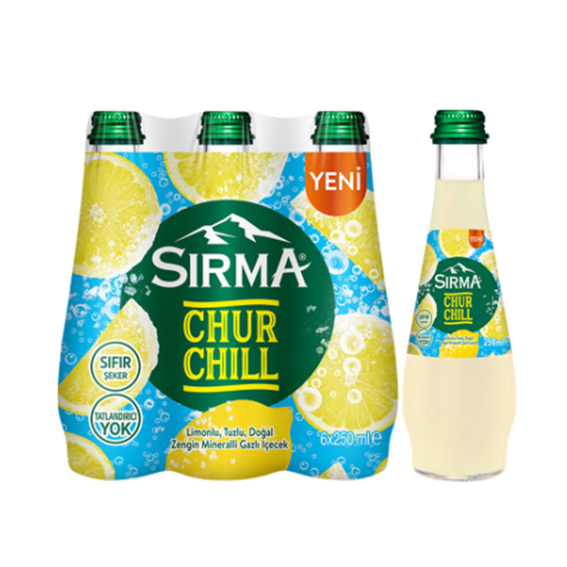 Sırma Churchill Limonlu Tuzlu Maden Suyu 250 ml (6 Adet) resmi