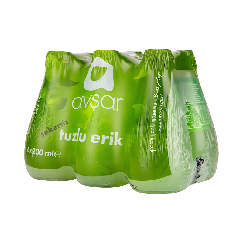 Avşar Tuzlu Yeşil Erik Aromalı Maden Suyu 200 ml (6 Adet) resmi