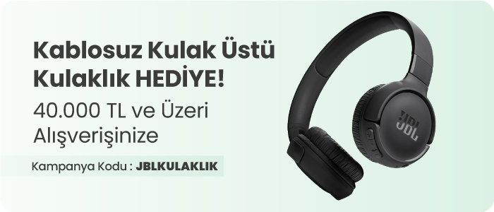 40.000 TL ve Üzeri Alışverişinize JBL Kulak Üstü Kulaklık Hediye!