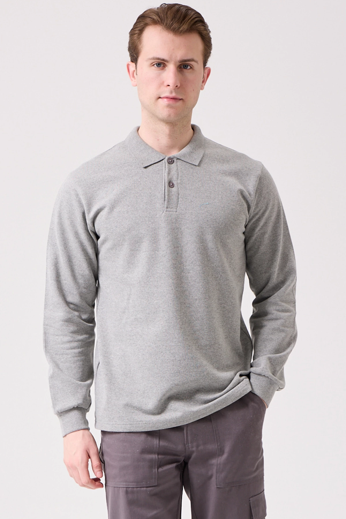 Herba Sweatshirt Polo Yaka XS - Gri resmi