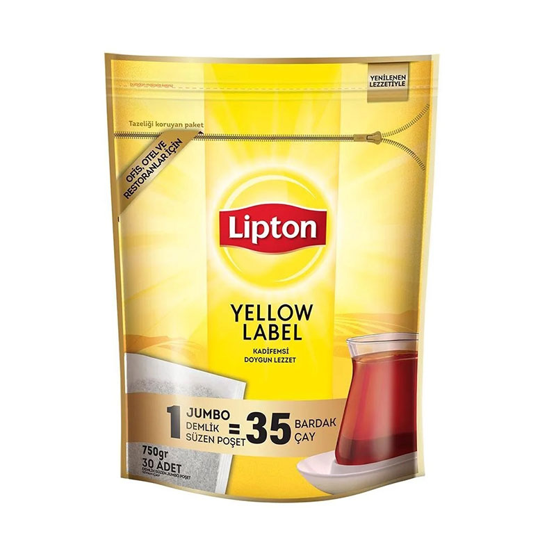 Lipton Yellow Label Demlik Poşet Çay Jumbo 25 gr x 30 Adet resmi