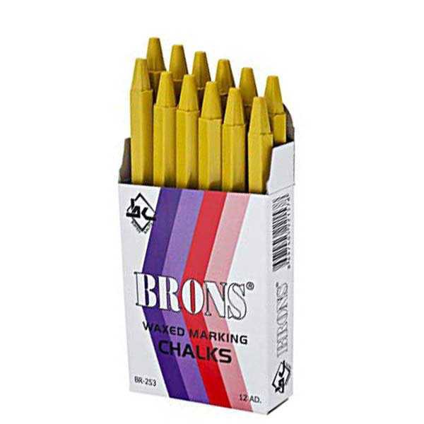 Brons BR-253 Marka Tebeşiri 12&prime;li Paket - Sarı
