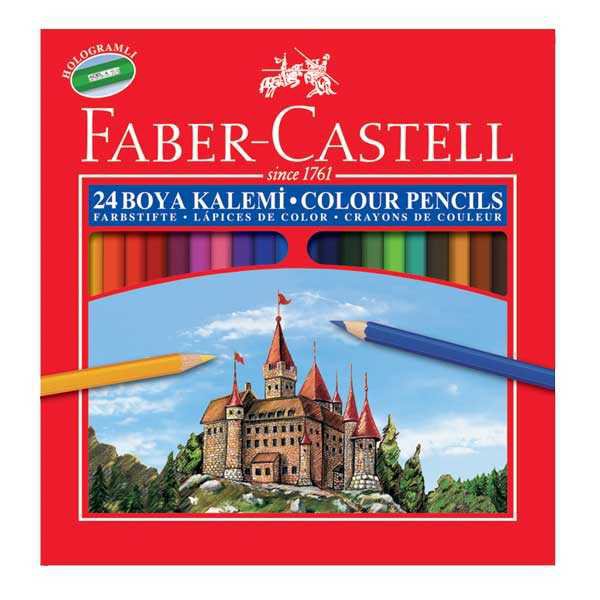 Faber Castell Kuru Boya Red Line Karton Kutu Tam Boy 24 Renk