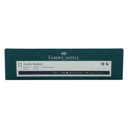 Faber Castell 1700 Asetat Boya Kalemi 12'li Paket - Siyah
