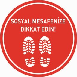 Sosyal Mesafeyi Koruyalım Ayak İzi Yer Etiketi Kırmızı 30 cm U21065