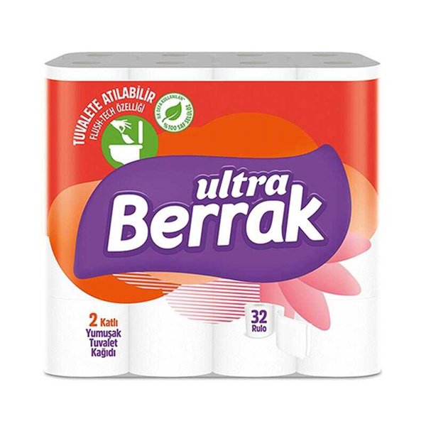 Ultra Berrak Tuvalet Kağıdı Çift Katlı 32'li Paket