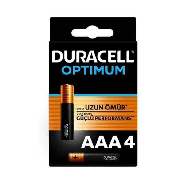 Duracell Optimum Alkalin AAA İnce Kalem Pil 4&prime;lü Paket