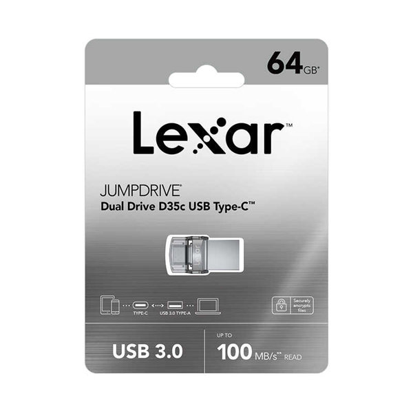 Lexar 64GB Usb 3.0 J.Drive D35c OTG Type-C 100MB/s Çift Taraflı Flash Bellek