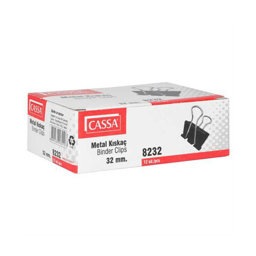 Cassa 8232 Çelik Kıskaç 32 mm 12'li Paket - Siyah
