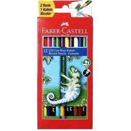 Faber Castell Kuru Boya Kalemi Yerli Çift Uçlu 12'li 24 Renk