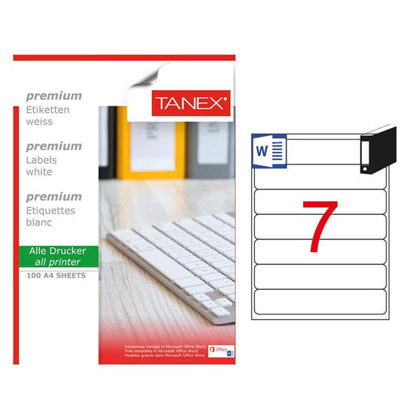 Tanex TW-2107 Lazer Etiket 192,5 x 39 mm
