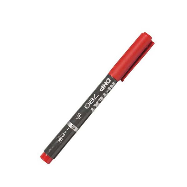 Hi-Text 780 S Asetat Kalemi Silgili 0.3 mm Kırmızı