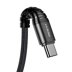 Rock Şarj Kablosu Hi-Tensile 3 lü Type C  Lightning Micro USB 3A 1.2 m Siyah, Resim 3