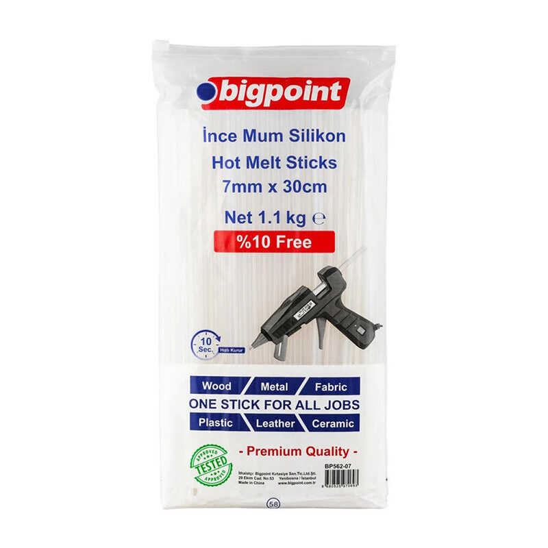 Bigpoint Mum Çubuk Silikon İnce 7 mm x 30 cm 1.1 Kg BP562-07