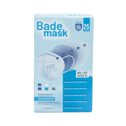 Bade Mask FFP2 N95 5 Katlı Meltblown Beyaz 25'li