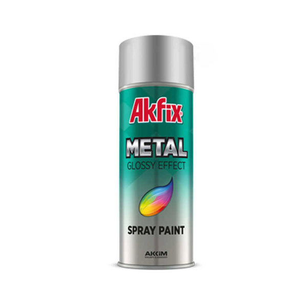 Akfix Metal Sprey Boya Mat Gümüş Efekt Krom 400 ml