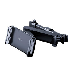 Rock Universal Araç Arka Koltuk Başlıklı Geri Çekilebilir Tablet & Telefon Tutucu Siyah