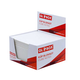Globox 6865 Kutulu Küp Bloknot 8 x 8 cm 500 Adet - Beyaz